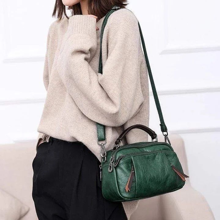 Multi-Pockets Soft Leather Bag