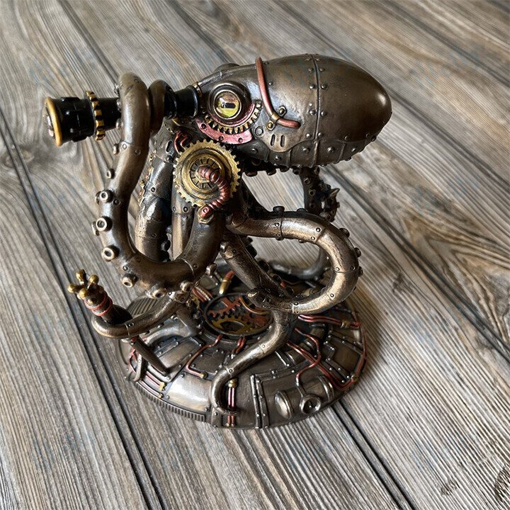 Steampunk Seabed Hiker Octopus Statue Decor