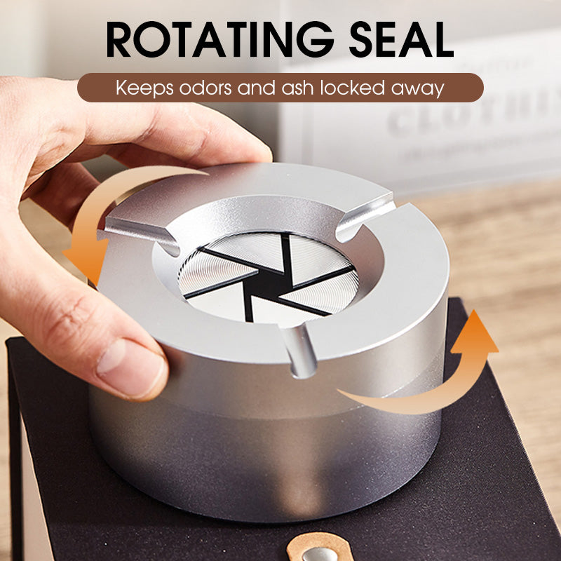 ✨360° Stainless Steel Twist-Lock Ashtray