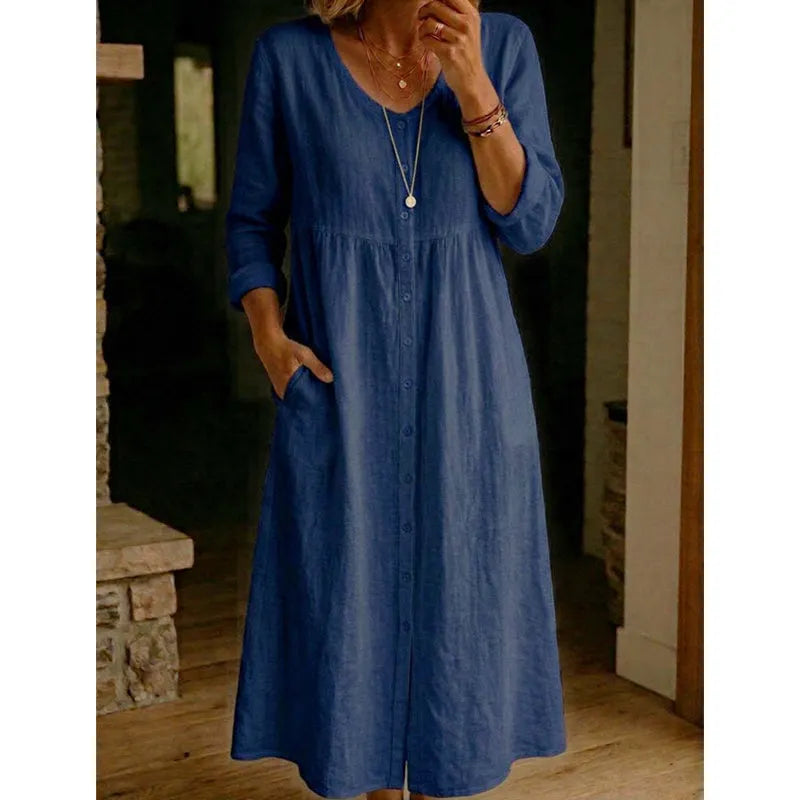 👗Women's Casual Midi Linen Dress