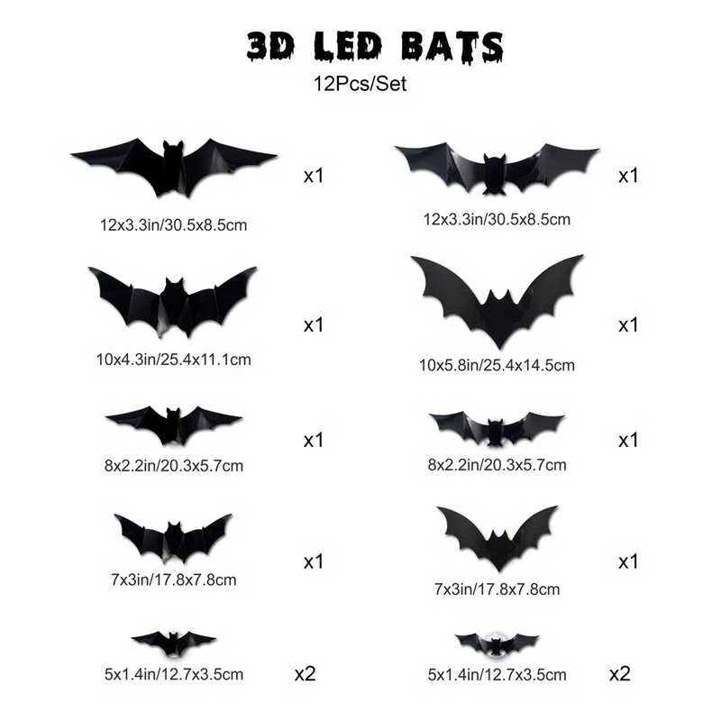 💥3D Bat Design LED Decoration