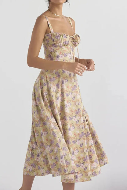 🌸Women's Floral Strapless Dress 🌸Slim-Fit, Waist-Cinching, and Body-Sculpting Style