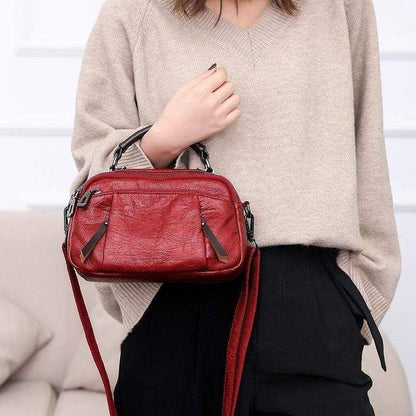 Multi-Pockets Soft Leather Bag