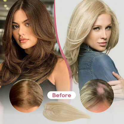 👩Women's Clip-in Hair Topper — 100% Remy Human Hair Crown Piece