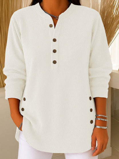 Women's Solid Color Crew Neck Long Sleeve Casual Loose Knit Pullover