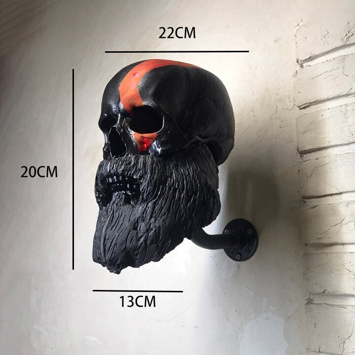 💀Motorcycle Helmet Skull With Beard-Helmet Rack