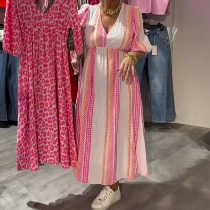 🏖️Summer Women V-Neck Printed Dress