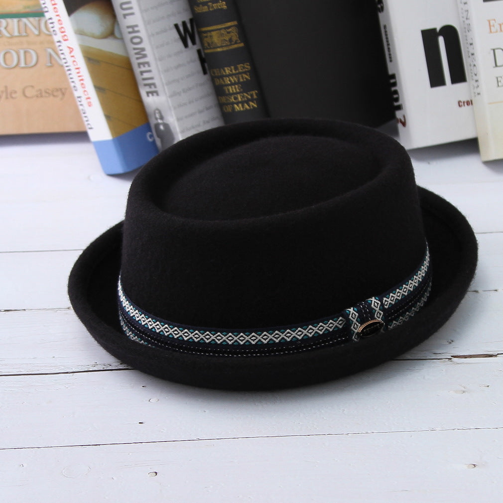 Wool niche solid color top hat