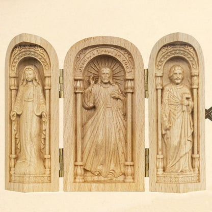 Hand-carved Portable Church - Mini Christian Altar