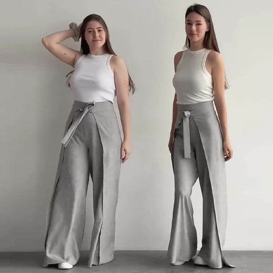 Women's Solid Color Strappy Trousers