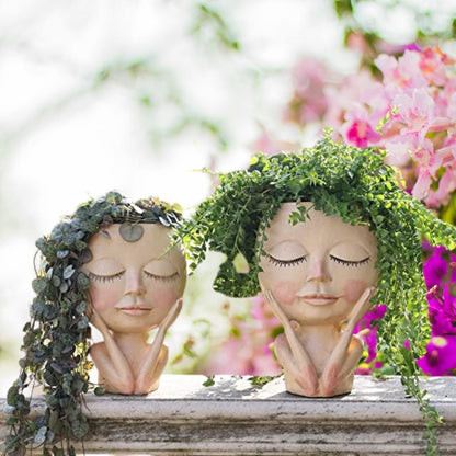 💝Girl Face Head Planter