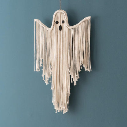 Halloween Hand-Woven White Ghost Wall Hanging Kit