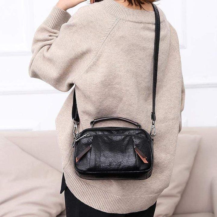 Multi-Pockets Soft Leather Bag