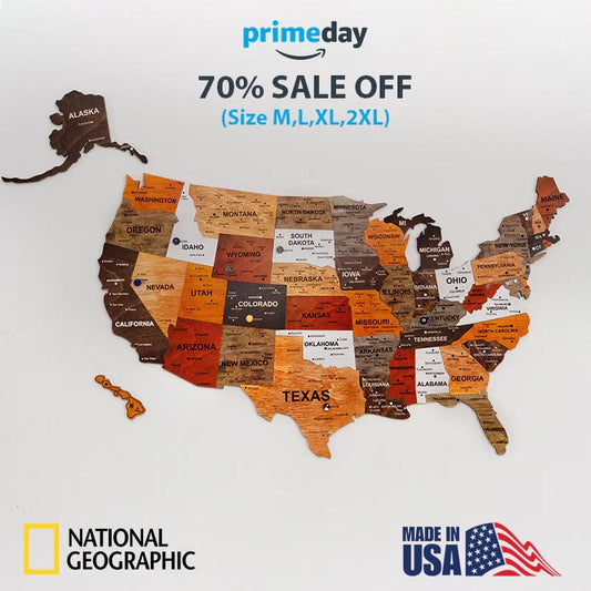The United States Wooden Map Puzzle Full Packed (Made in USA)