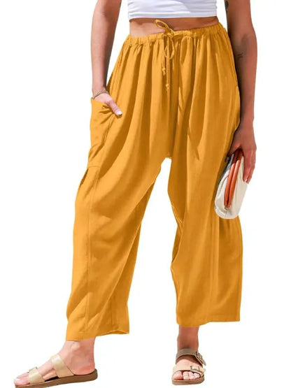 💖Women's Linen Loose Wide Leg Pants with Pockets