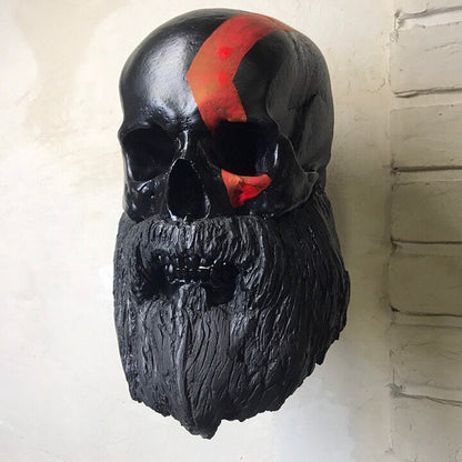 💀Motorcycle Helmet Skull With Beard-Helmet Rack