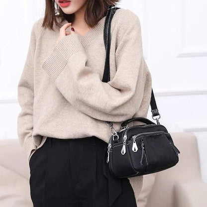 Multi-Pockets Soft Leather Bag