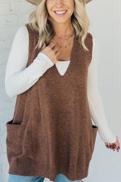 Cozy Pocket Sweater Vest | Buy 2 Free Shipping