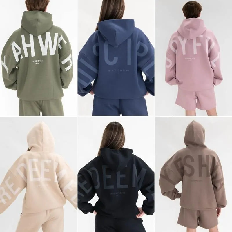 💞Loose-Fit Christian Faith-Themed Hoodie