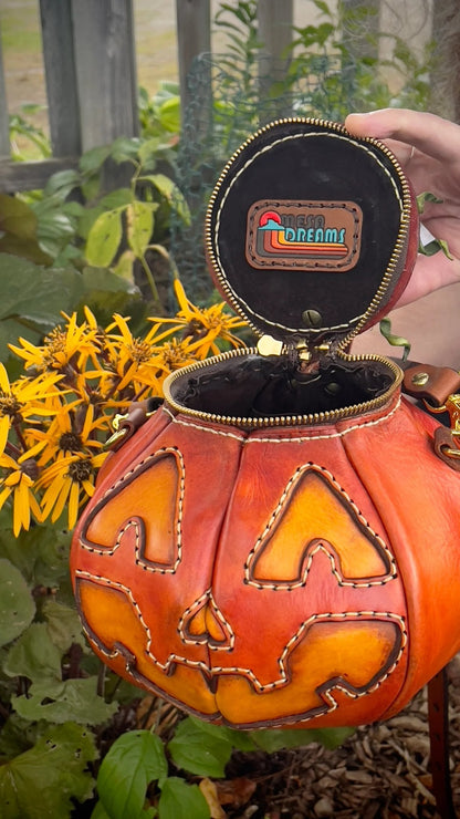 🎃The Great Purely Handmade Leather Pumpkin Bag