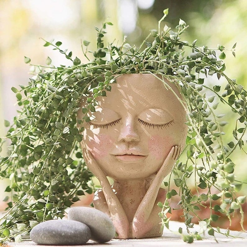 💝Girl Face Head Planter