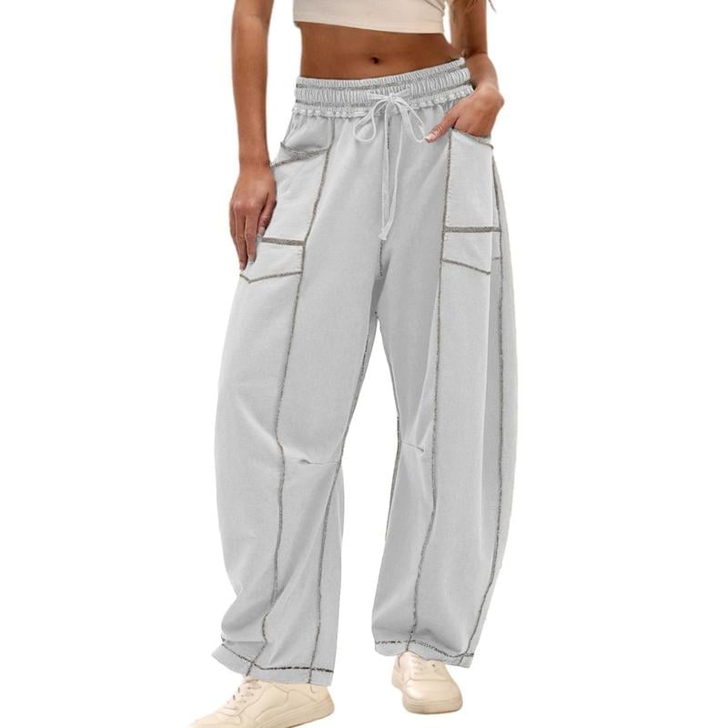 Women's Baggy Barrel Pants Wide Legs, Big Pockets, Zero Stress