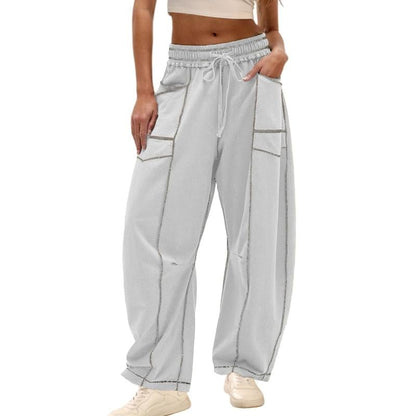 Women's Baggy Barrel Pants Wide Legs, Big Pockets, Zero Stress