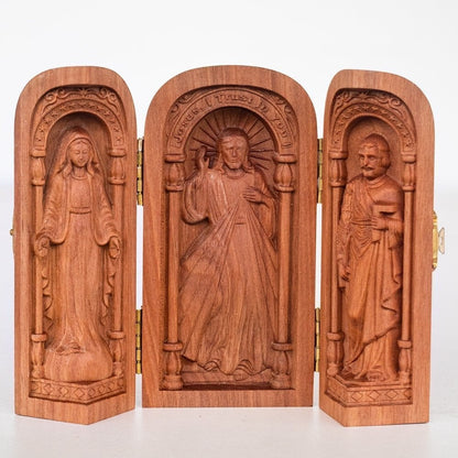 Hand-carved Portable Church - Mini Christian Altar