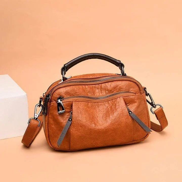 Multi-Pockets Soft Leather Bag
