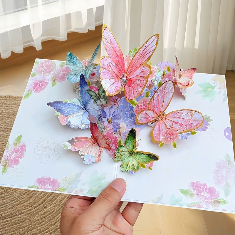 🦋Vibrant 3D  Butterfly & Daisy Pop-Up Greeting Card