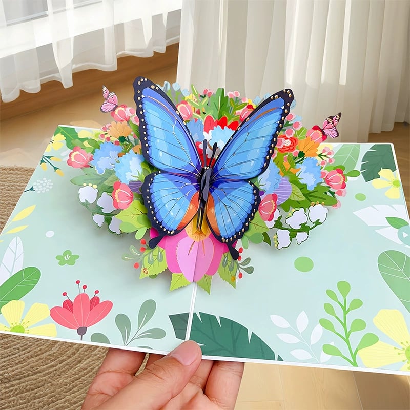🦋Vibrant 3D  Butterfly & Daisy Pop-Up Greeting Card