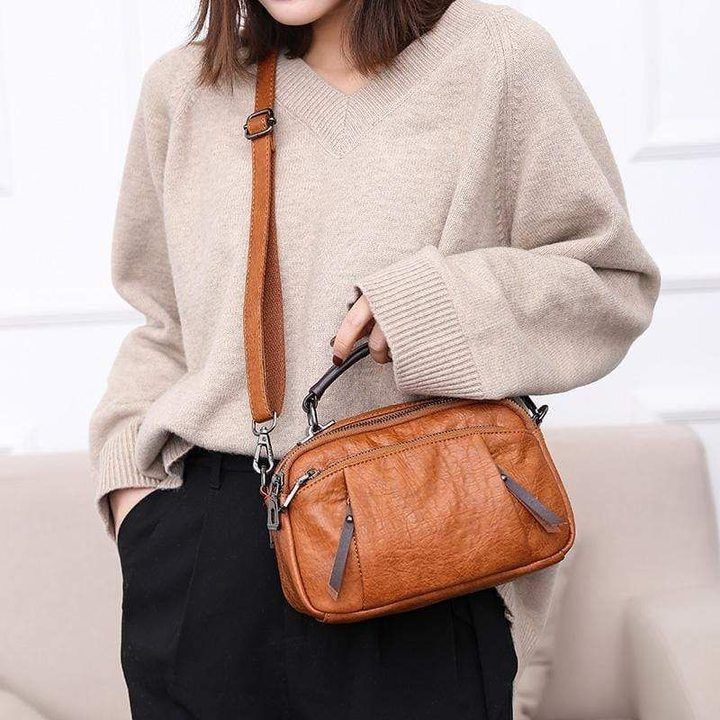 Multi-Pockets Soft Leather Bag