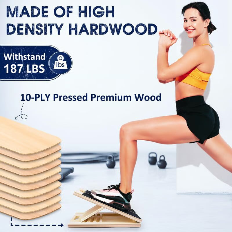 Portable Wooden Slant Board for Calf Stretching