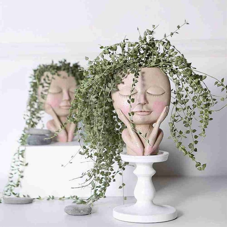 💝Girl Face Head Planter