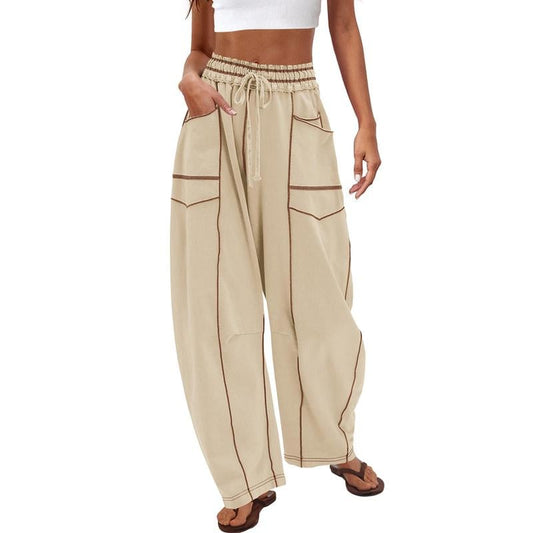 Women's Baggy Barrel Pants Wide Legs, Big Pockets, Zero Stress