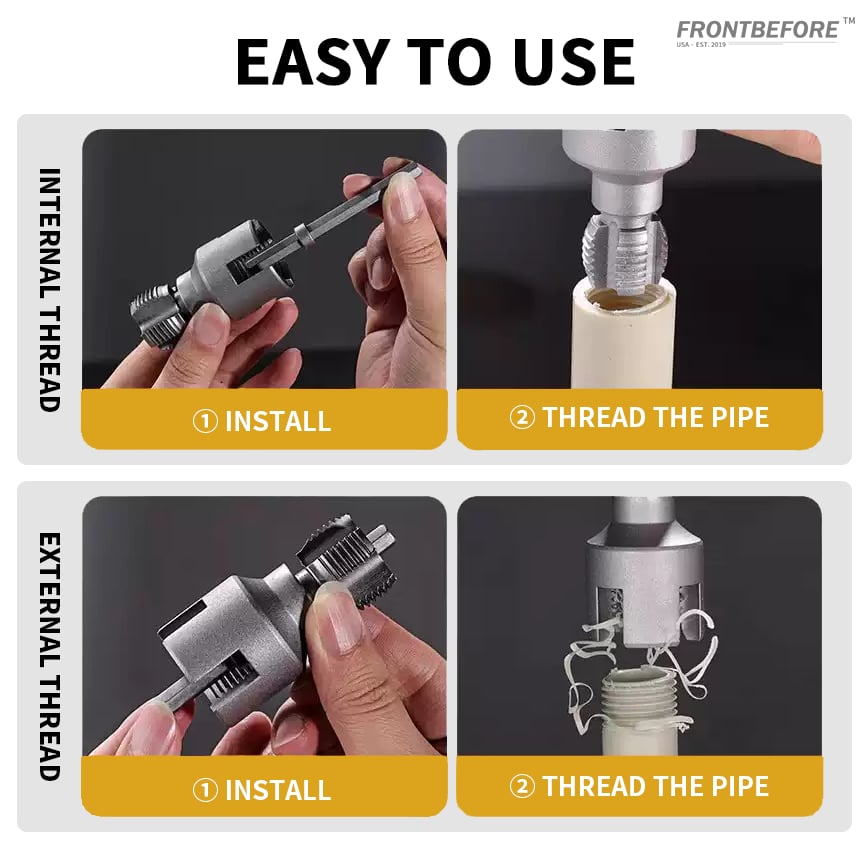 🔩Integrated Internal & External Pipe Threading Tool