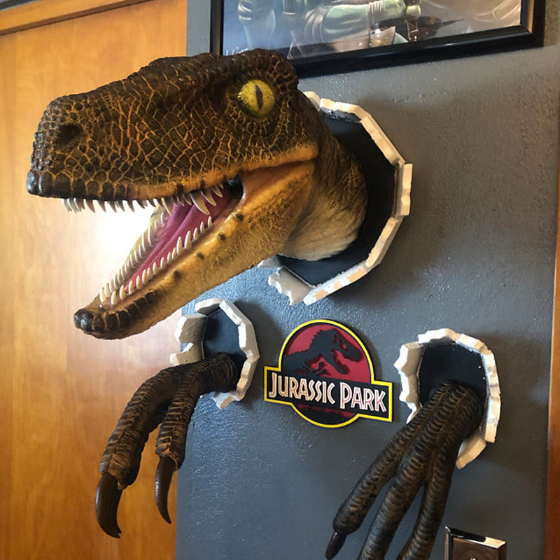 Wall Bursting Velociraptor Decorations