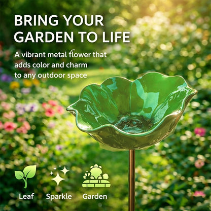 🐦 Handcrafted Outdoor Metal Flower Garden Stakes