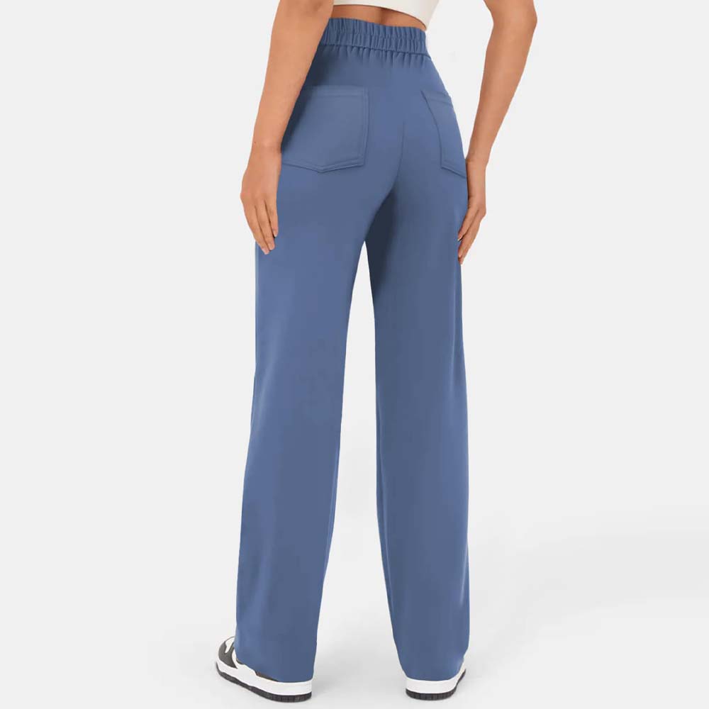 High-waisted Elastic Casual Trousers