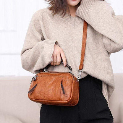 Multi-Pockets Soft Leather Bag