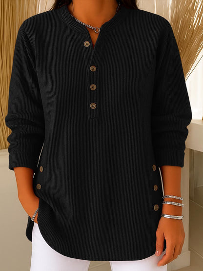 Women's Solid Color Crew Neck Long Sleeve Casual Loose Knit Pullover