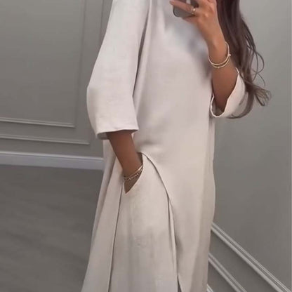 💕Solid Color Irregular Top & Wide-Leg Pants 2-PCS Set