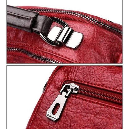 Multi-Pockets Soft Leather Bag