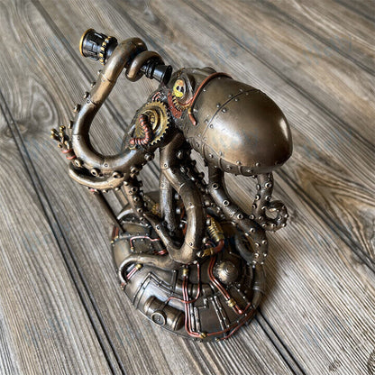 Steampunk Seabed Hiker Octopus Statue Decor