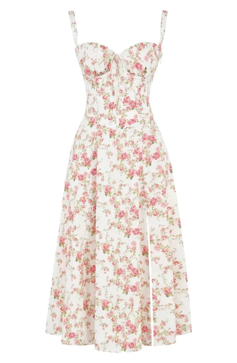 🌸Women's Floral Strapless Dress 🌸Slim-Fit, Waist-Cinching, and Body-Sculpting Style