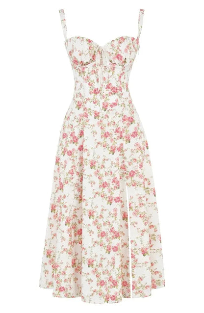 🌸Women's Floral Strapless Dress 🌸Slim-Fit, Waist-Cinching, and Body-Sculpting Style