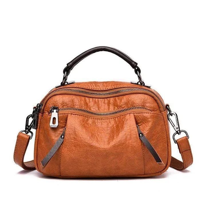 Multi-Pockets Soft Leather Bag