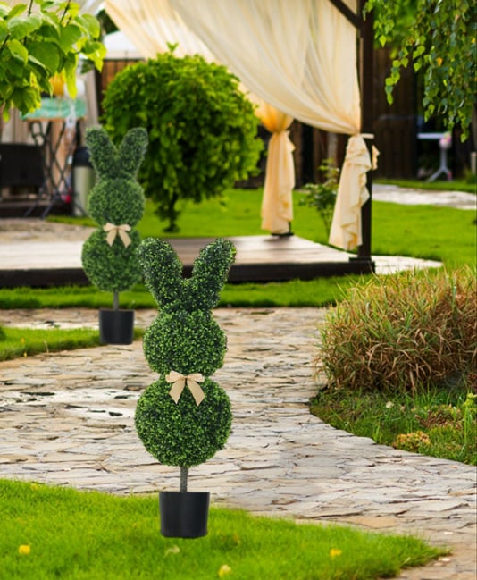 🐰Easter-Themed Realistic Rabbit Outdoor Topiary Tree