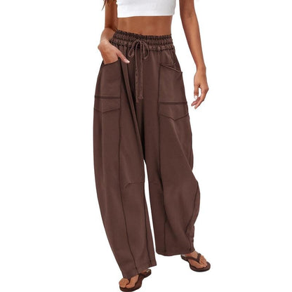 Women's Baggy Barrel Pants Wide Legs, Big Pockets, Zero Stress