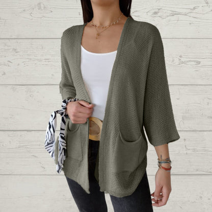 Thread 3/4 Sleeve with Pockets Cardigan